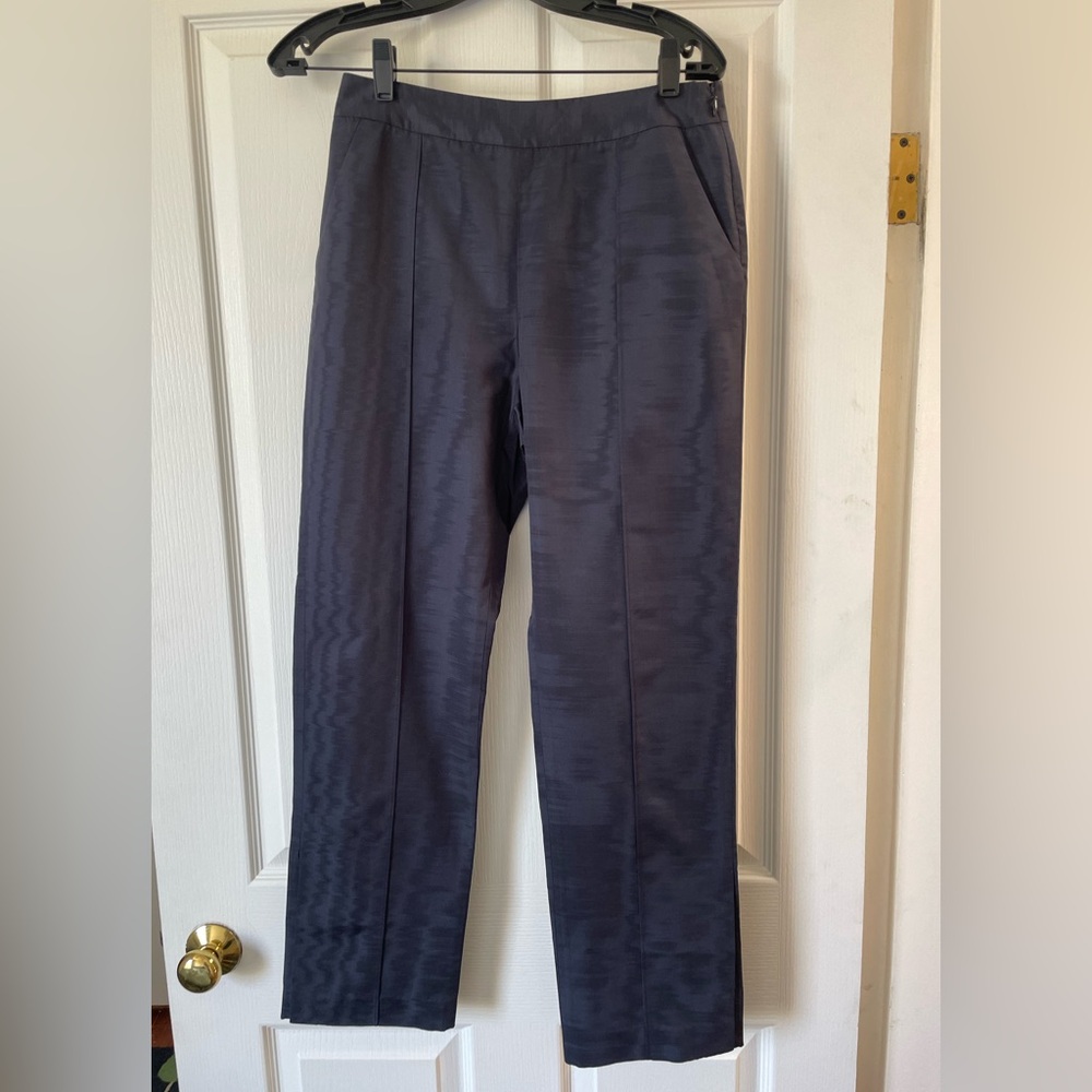 Rosie Assoulin Oboe navy silk wool cigarette pants 8 NWT